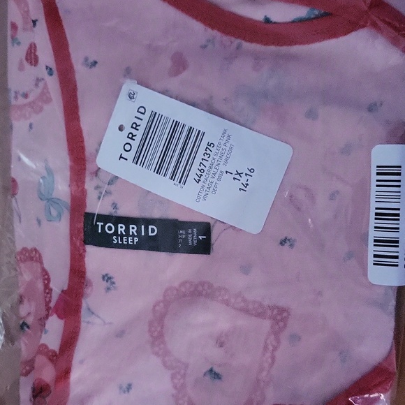 NWT Torrid 1x 14 16 Pink Heart Print Sleepwear Set Valentines Day Pajamas - Picture 9 of 12